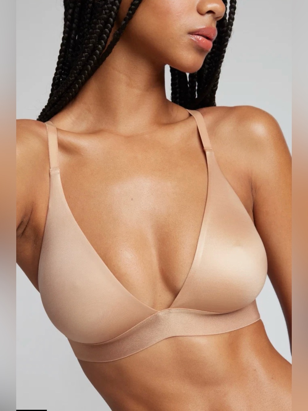 NWT Negative Underwear Glacé Triangle Bra Tan Beige